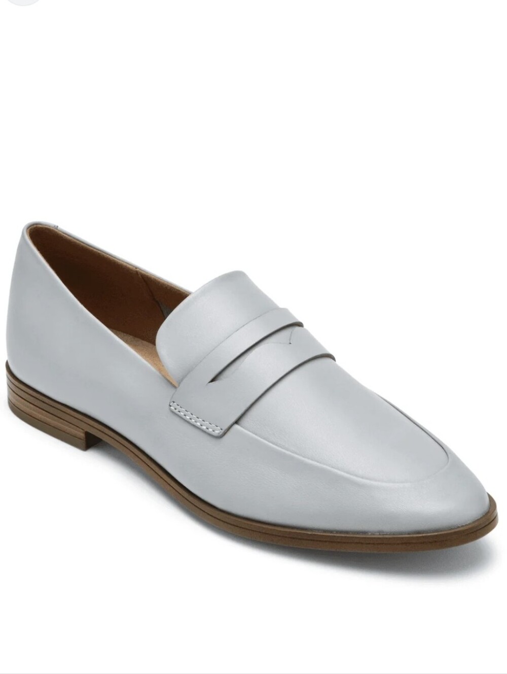 Rockport Perpetua Penny Loafers Shoes Light Icy Blue Leather Women's Size 7
